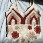 نیم تنه مکرومه بافی گلدار