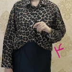 شومیز پلنگی جلو دکمه