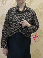 شومیز پلنگی جلو دکمه