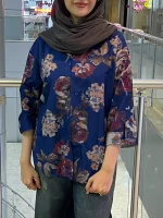 شومیز طرح دار گل - تصویر 4