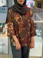 شومیز طرح دار گل - تصویر 3